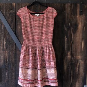 Max Studio light weight rust dress+capped sleeves